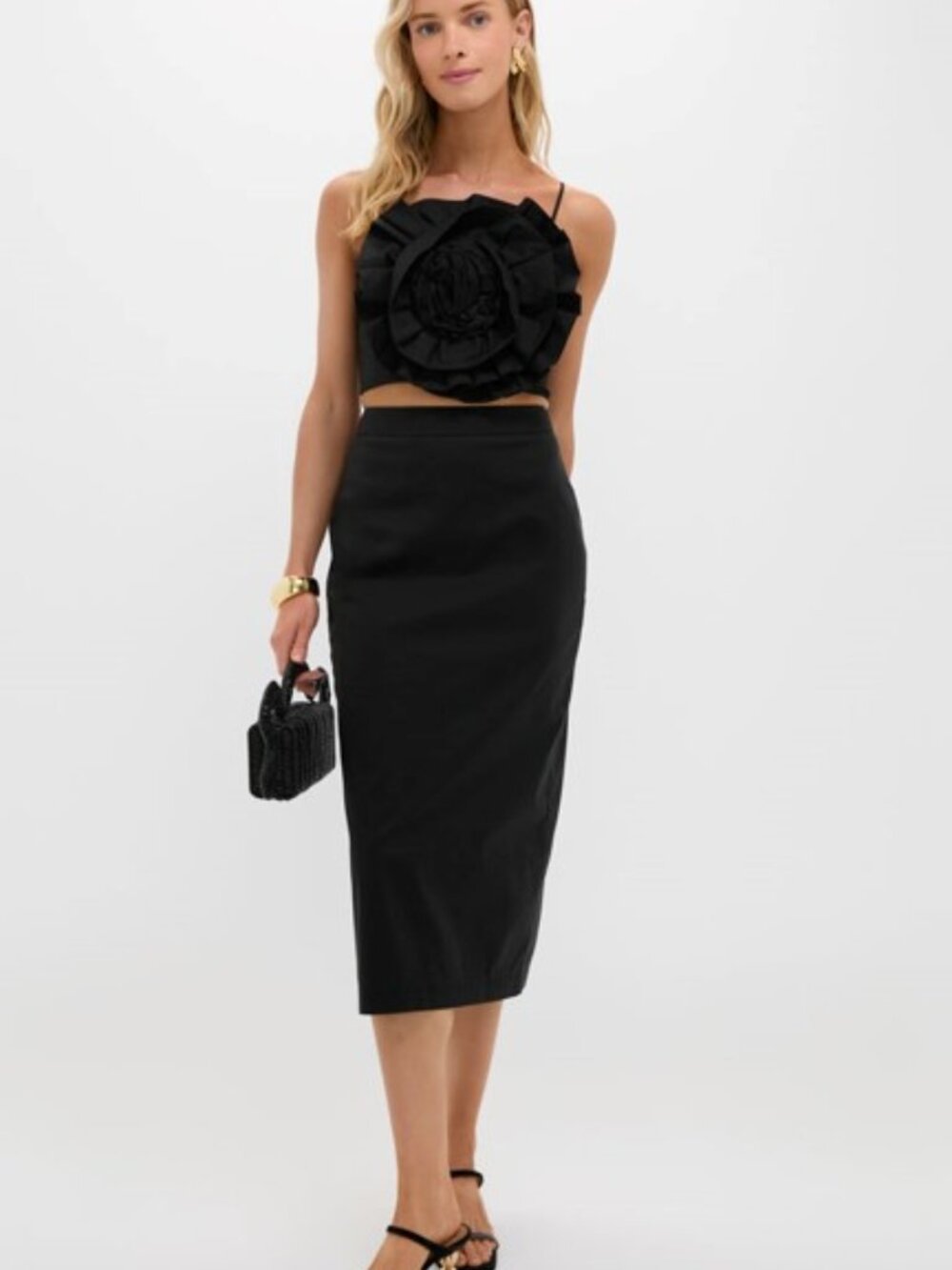 Hyacinthia House Black Skirt and Rose Top
